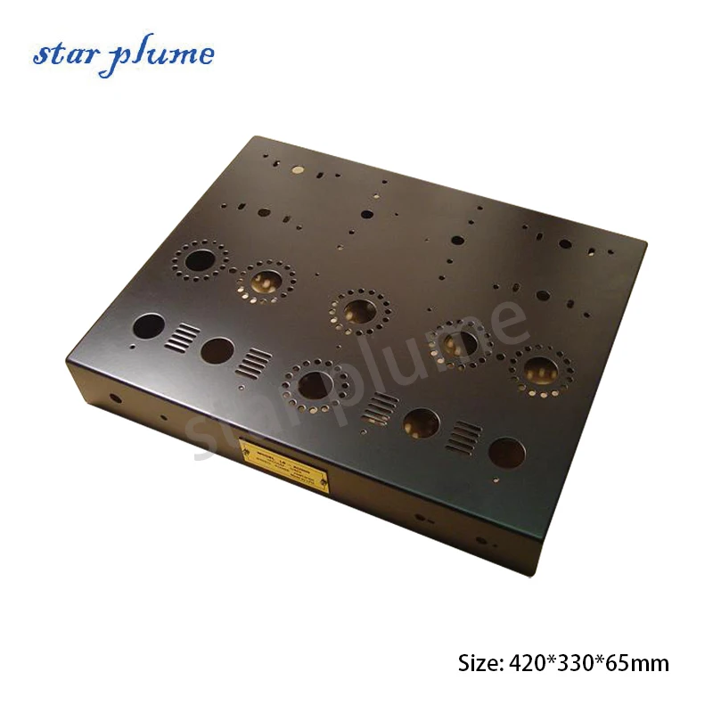 420*330*65mm Power Amplifier Case Preamplifier Chassis KT88/EL34 Push-pull Vacuum Tube Amplifier Chassis Shell DIY Box