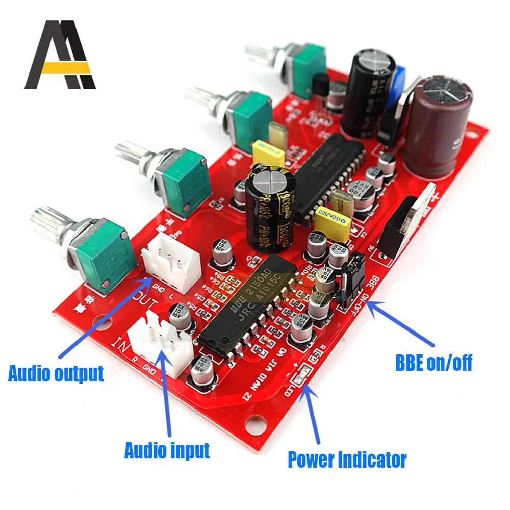 UPC1892+JRC2150 HIFI Stereo Preamp Amplifier Volume Tone Control BBE Preamplifier Treble Balance Bass Board with potentiometer