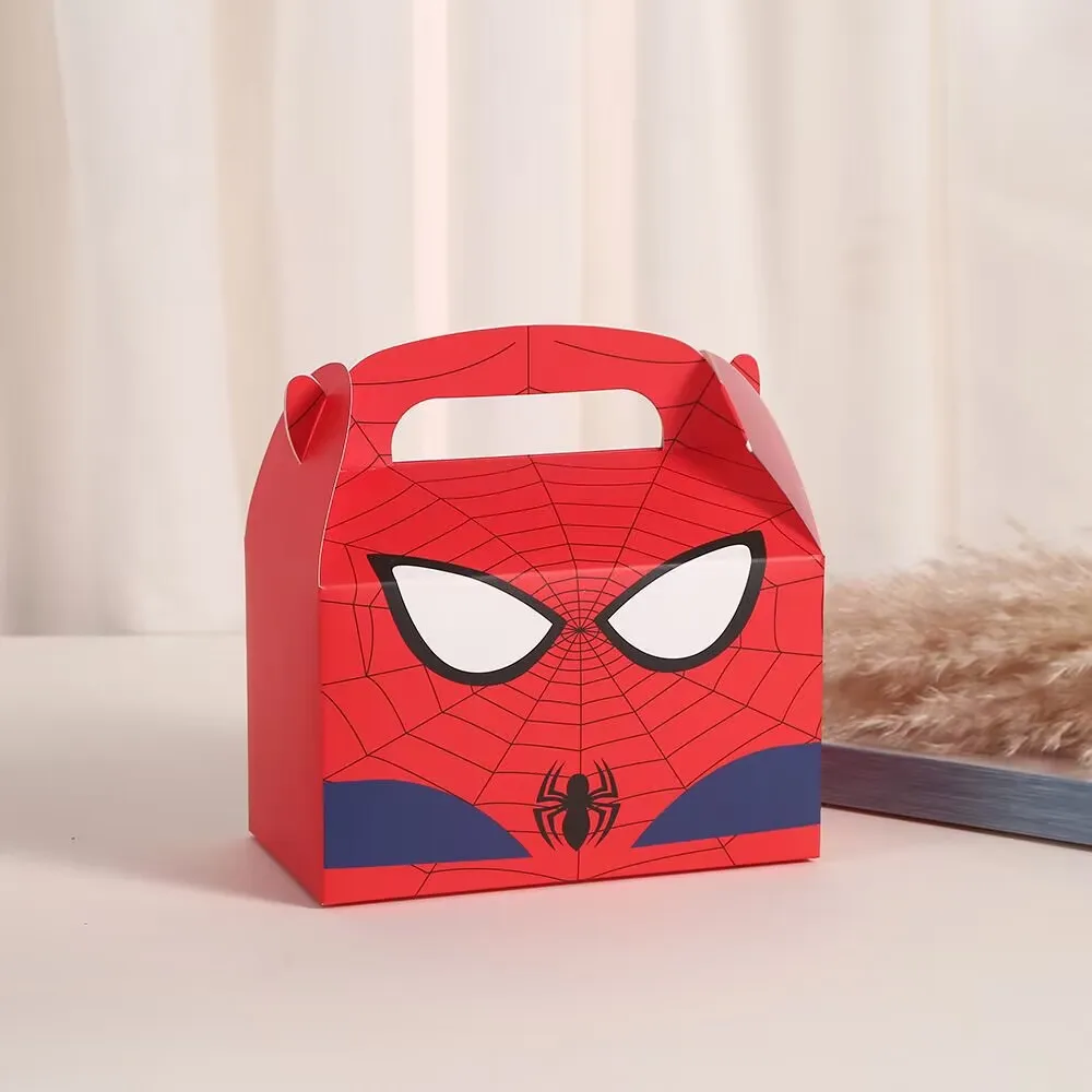 Disney Spiderman pudełko cukierków Cartoon pudełko na prezent z podręcznym na Baby Shower pudełko na urodziny artykuły dekoracyjne na imprezę dla