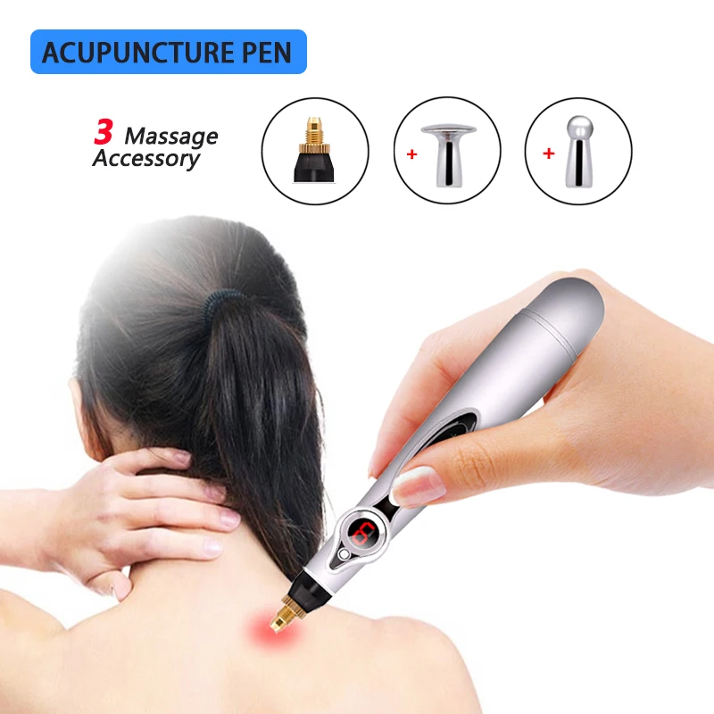 Dropshipping Acupuntura Pen Agopuntura Electric Acupuncture Pen Back Pain Relief Neck Massage Roller Smart Pulse Meridian Energy