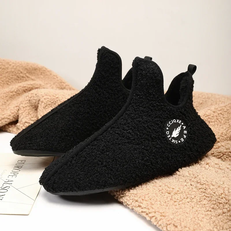 Winter Slippers Men Couples Slippers Non-slip Warm Women and Men Slipper Indoor Soft Shoes Comfortable Flat Home Cotton Shoes