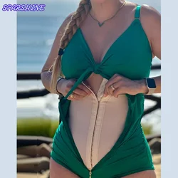 Fajas Women‘s Triangle Jumpsuit Tummy Control One-Piece Bodysuits Slimming Body Abdominal Compression Shapewear Swimsuit Style