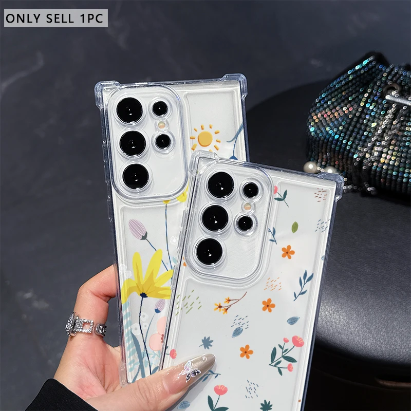 Blooming pink flowers Phone Case for Samsung A20s A21s A23 A24 25 26 31 32 32 33 34 35 50 51 52 53 54 73 Transparent Soft Covers