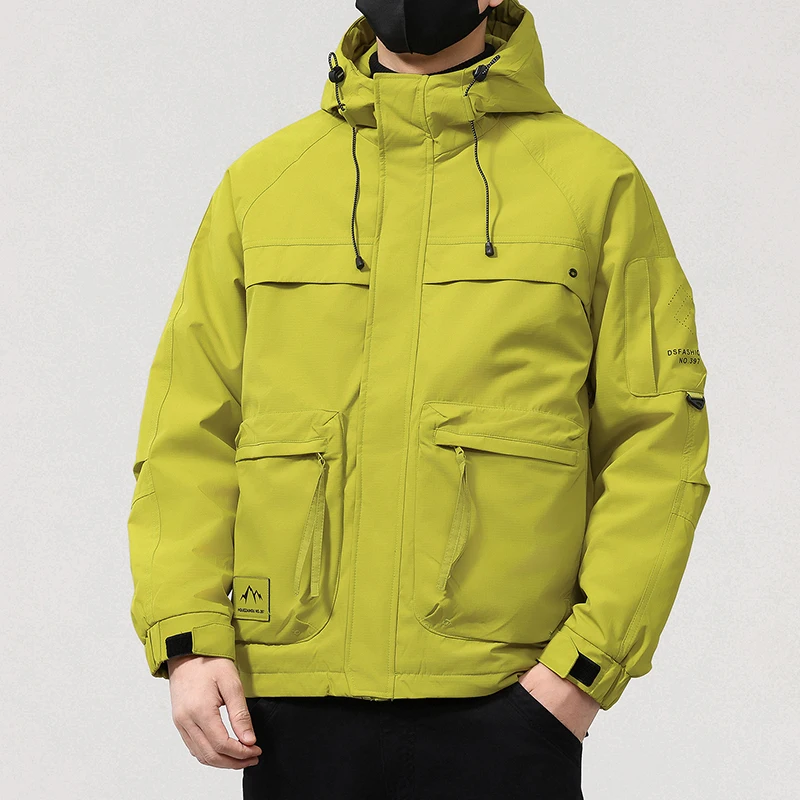 

Mountaineering Hooded Jacket Men's Autumn and Winter 2024 New Outdoor Casual Work wear Quilted to Keep Warm Coat