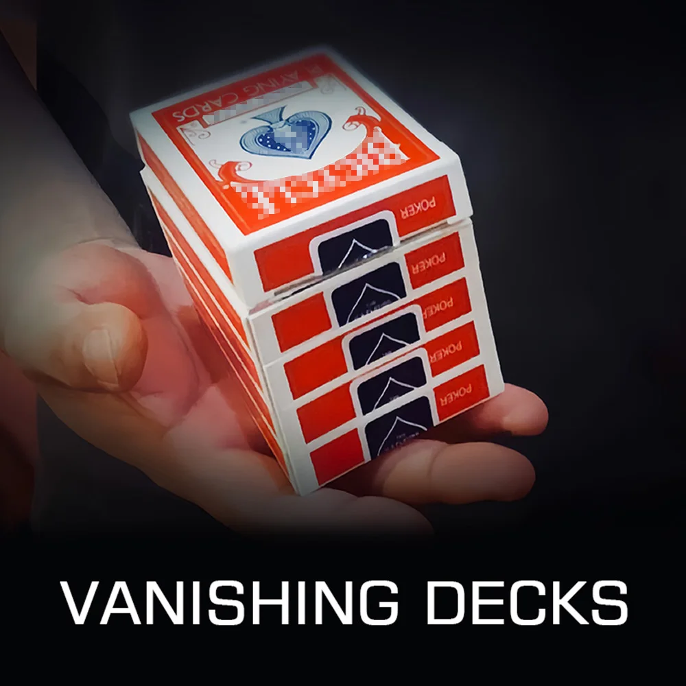 Vanishing Decks (Red/Blue) Magic Tricks Multiple Decks Vanishes into One Deck Magia Close Up Illusions Gimmicks Mentalism Props