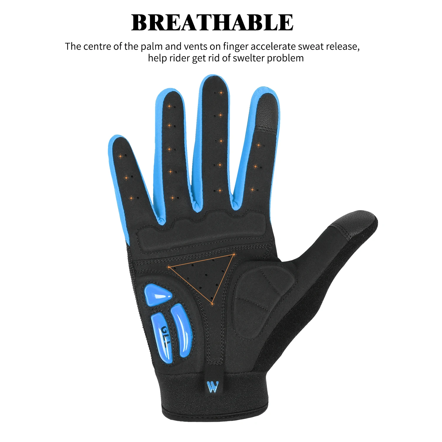 WEST BIKING Breathable Cycling Gloves GEL Liquid Silicone Palm Non-slip Sports Full Finger MTB Enduro Touch Screen Gloves Summer