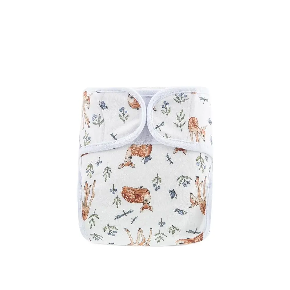 HappyFlute Pannolino in tessuto di cotone con stampa animalier con gancio e anello regolabile, impermeabile, lavabile, super morbido e traspirante