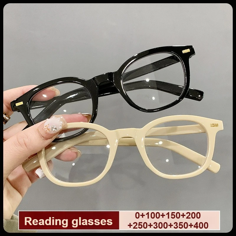 Retro-High-Definition-Lesebrille für Männer und Frauen, ultraleichte Anti-Blaulicht-Brille, Presbyopie-Brille, 0 bis + 400
