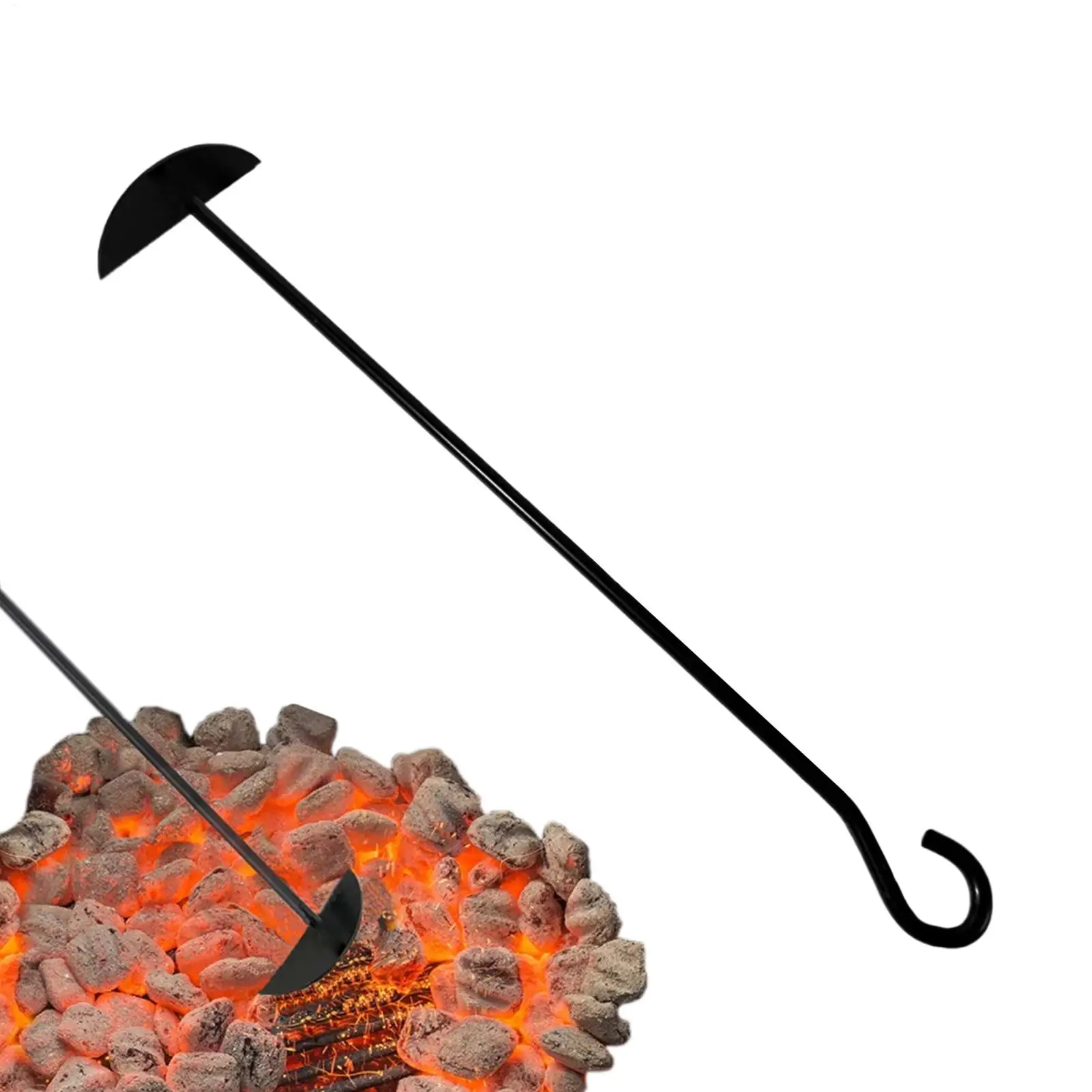 Charcoal Rake Heavy Duty Grill Cleaning Tool With Long Handle Ash Scoop For BBQ Grill Oven Stove Wood Burner Barbecue
