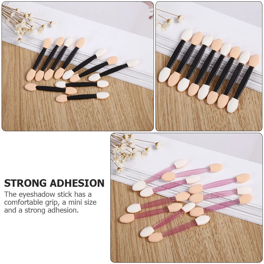 40 pçs pincéis de maquiagem em bastão de sombra de ponta dupla aplicadores portáteis suprimentos de maquiagem de aperto firme para sombra de olho
