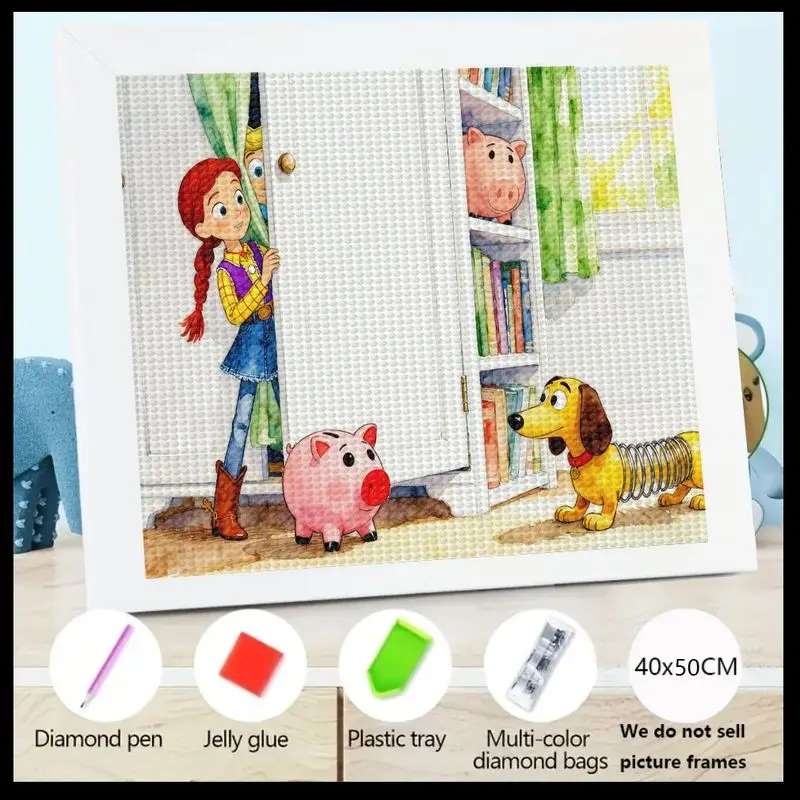 

1 шт. Disney Pixar Toy Story Jessie Slinky Dog Hamm Peeking 5D комплект алмазной живописи, полная дрель DIY милый персонаж мультфильма драгоценный камень искусство