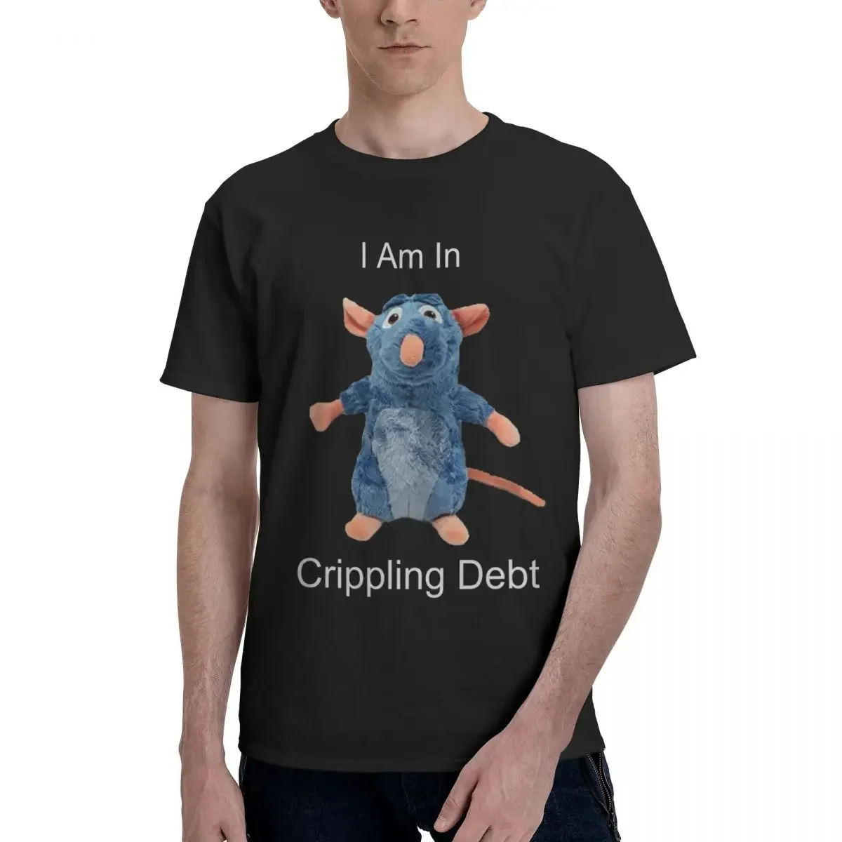 I Am In Crippling Debt T-shirt Cute Funny Rat Graphic T Shirt Customized Pops T Shirt For Men Women Graphic Y2K Clothing