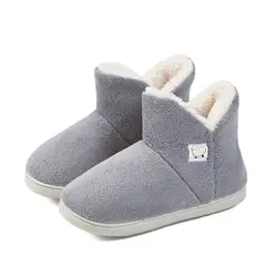 Female 2023 Winter Cotton Boot Slippers Man Woman Shoes Natural Fur Women Warm Indoor Shoes Soft Wool Lady House Slippers