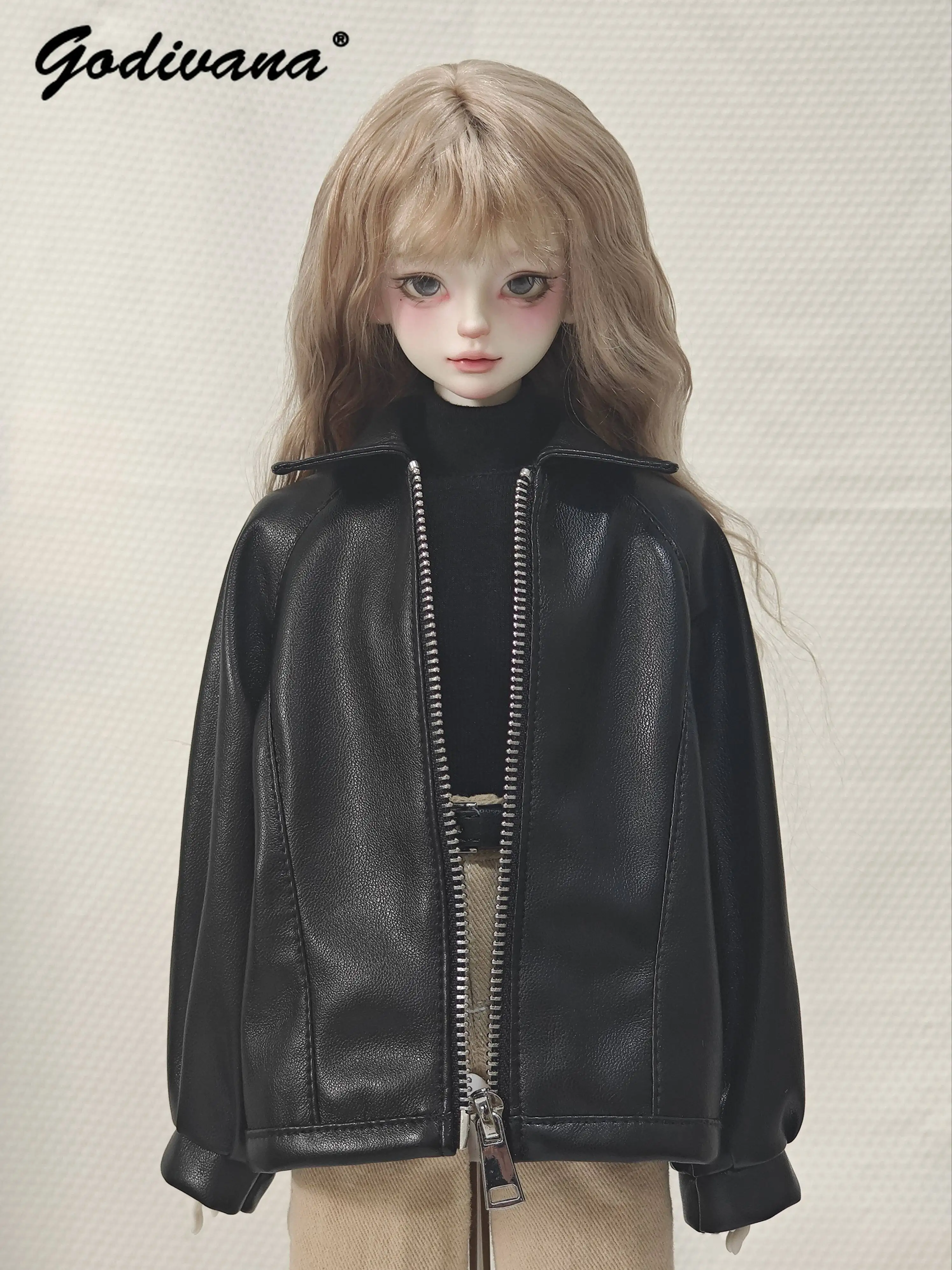 large-1-4-bjd-doll-clothes-hong-kong-style-elegant-high-end-casual-leather-jacket-loose-fitting-long-sleeves-zipper-top