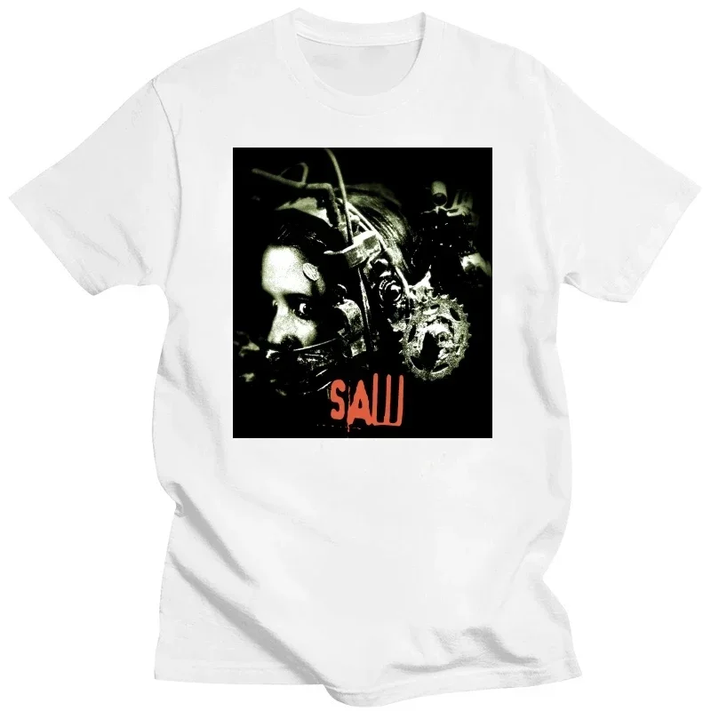 2024 Hot Sale Saw Horror Movie Head Trap Jigsaw T-Shirt S-5Xl Unisex Horror Movie Cotton Tee Shirt Unisex