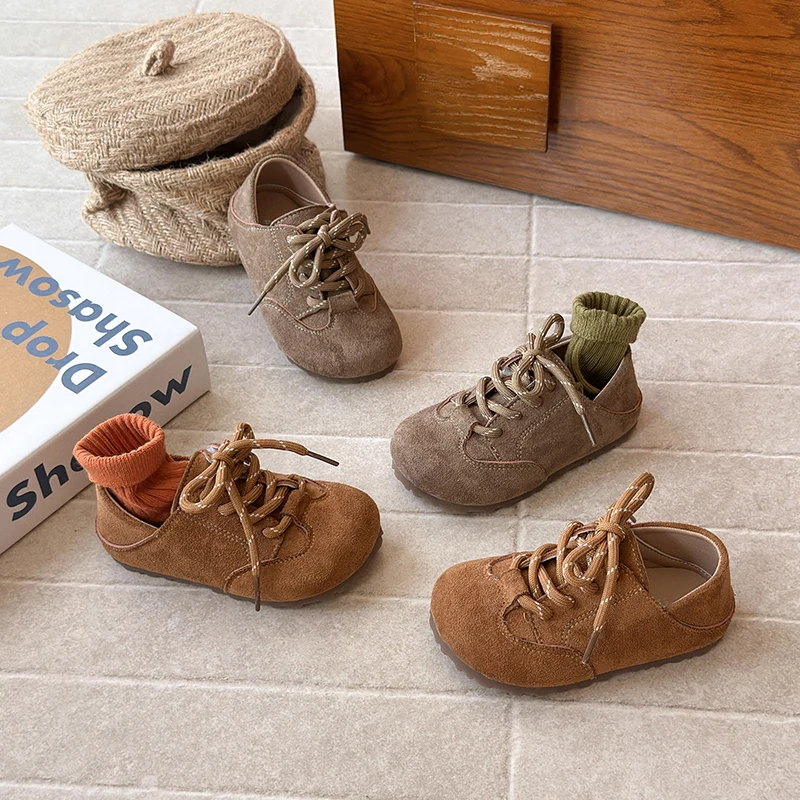 

2025 Autumn New Children Casual Shoes for Girls Fashion Korean Style Soft Bottom Anti-slippery Versatile Retro Catwalk Shoes