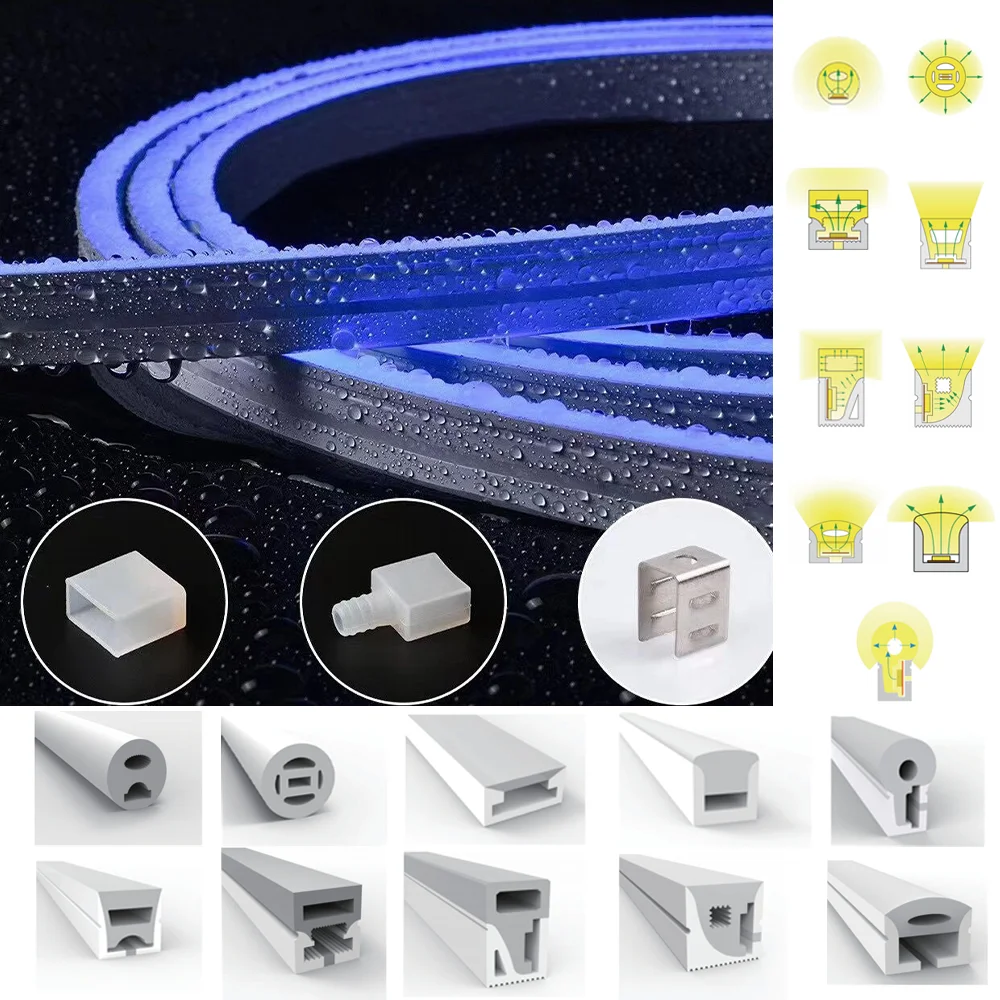 

LED Neon Rope Tube Silicone Gel Flexible Strip Light Soft Tube Used For WS2812B WS2812 WS2811 WS2813 SK6812 Strip Lights IP67