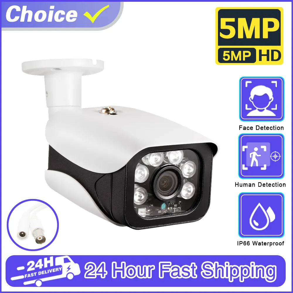 

Face Recognition 5MP AHD Camera Security Video Surveillance Outdoor Camera Weatherproof CCTV Camera 6*Array 40-50M Night Vision