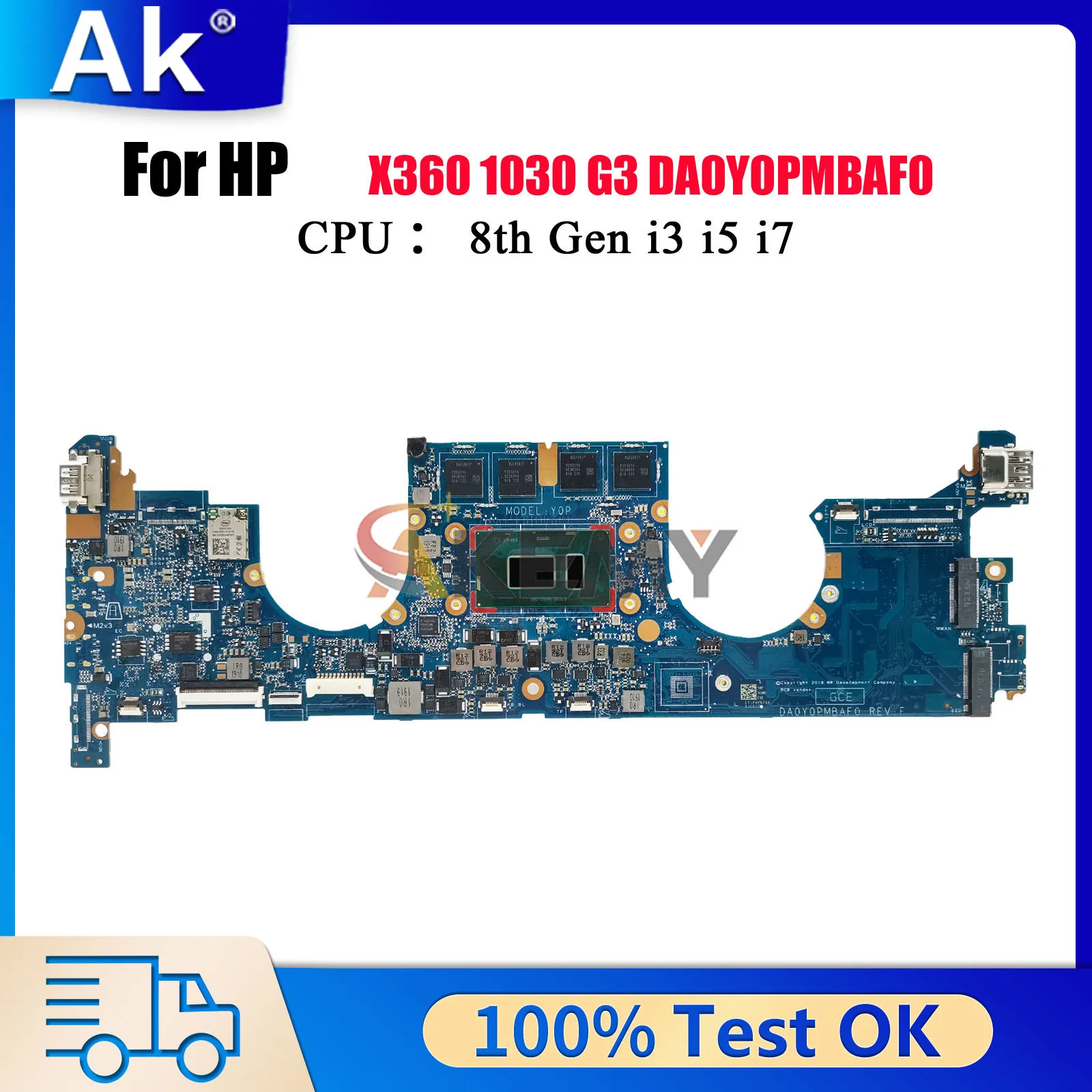 

Материнская плата для ноутбука HP EliteBook X360 1030 G3 DA0Y0PMBAF0 L31865-001 с процессором i5 i7 8-го поколения, 8 ГБ 16 ГБ ОЗУ, протестировано, ОК