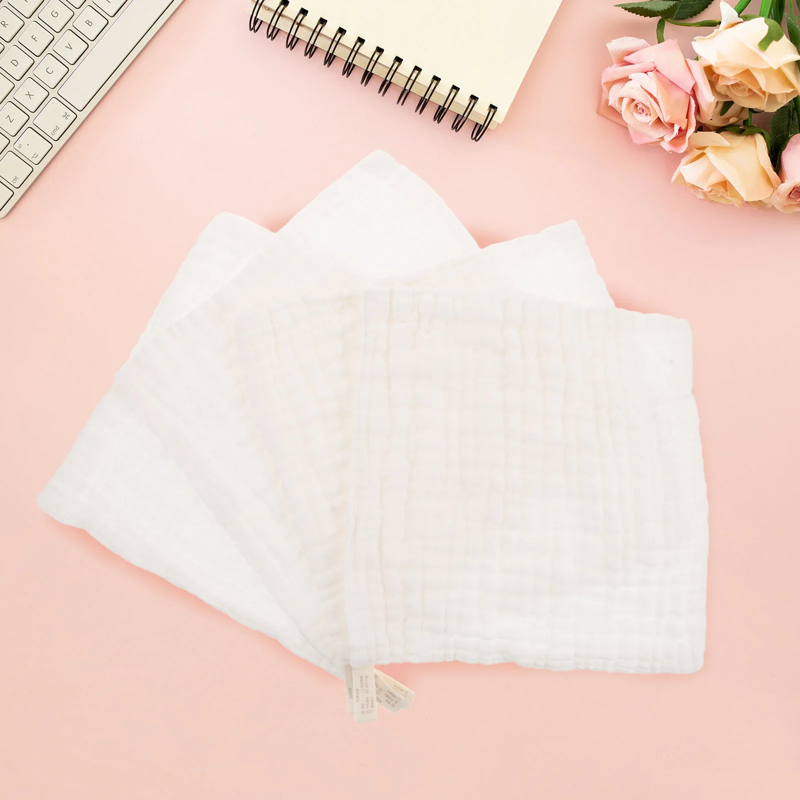 10 Toallitas de Algodón para Bebé, Toallas de Gasa Suaves para Recién Nacidos, Paños para Regurgitaciones para Piel Sensible, Toalla de Saliva para Baño de Bebés