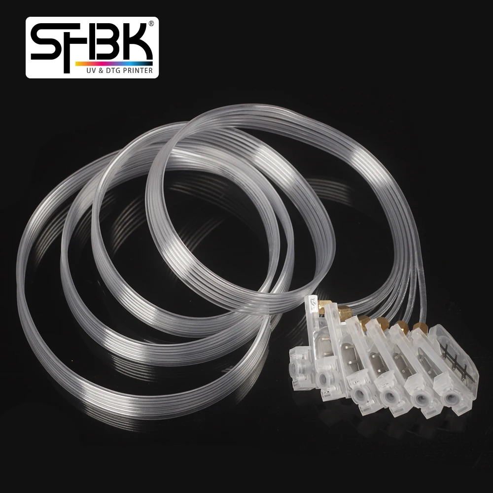 6-Row DTF Transparent Ink Tube Kit for A3 A4 XP600 TX800 DTF Printer Replacement Ink Bag Damper Filter 150CM