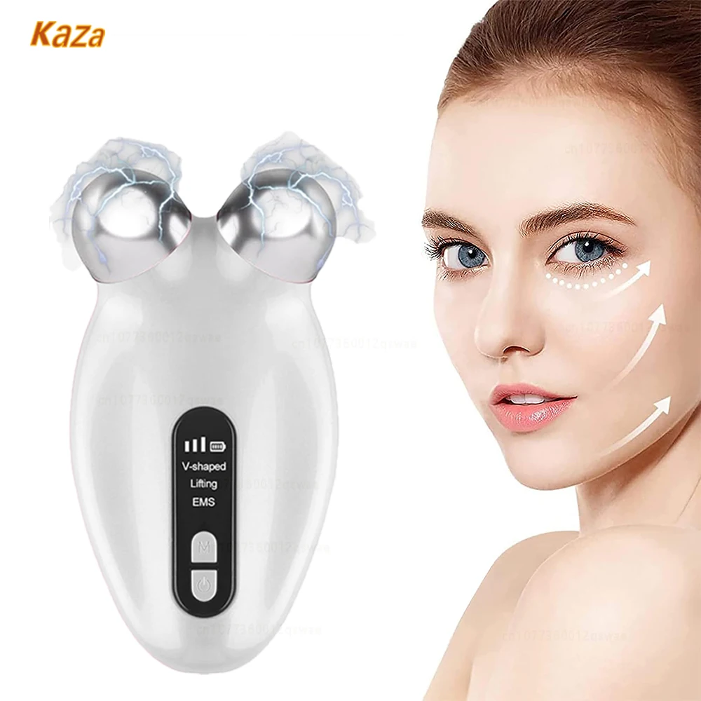 Microcurrent Facial Device EMS Microcurrent 3D Roller Massager Skin Tightening Anti-Aging Face Massagеr Facial Lifting Device