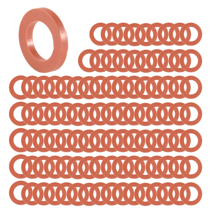 AT44-100Pcs Garden Hose Washers Silicone Rubber Washers Seals O Rings Soft Silicone Gasket Fittings For 3/4 Inch Garden Hose