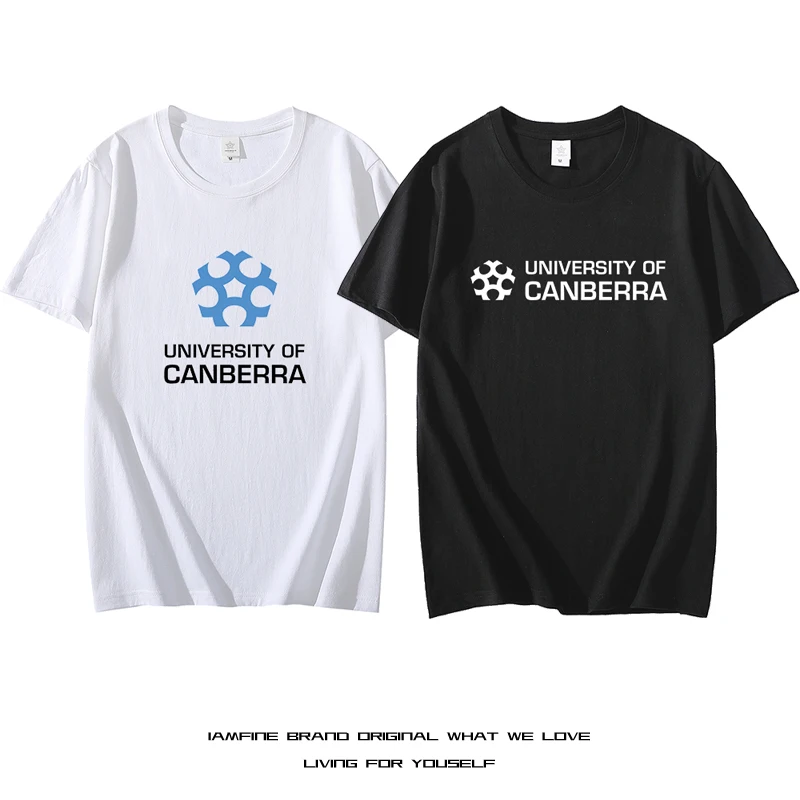 

UC Memorial, University of Canberra, Australia Summer Cotton T Shirts Men Simple O Neck Stretch Solid New Tops Clothing Casual