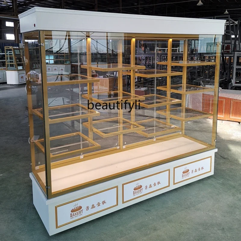 Cake model display cabinet Cake shop baking commercial glass island cabinet, shelf display cabinet