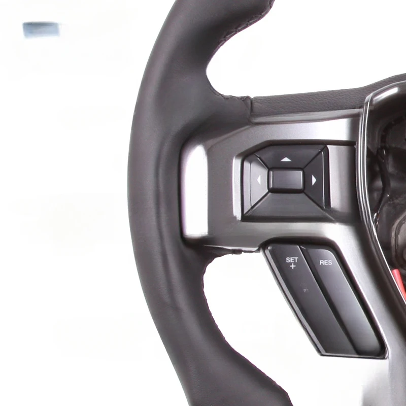 For Ford Raptor Full Flat Leather Racing Style Steering Wheel