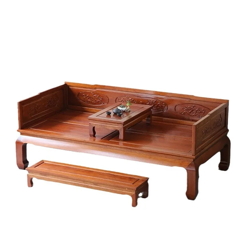 

Old elm arhat bed threepiece set new Chinese sofa elm zen chaise longue living room double
