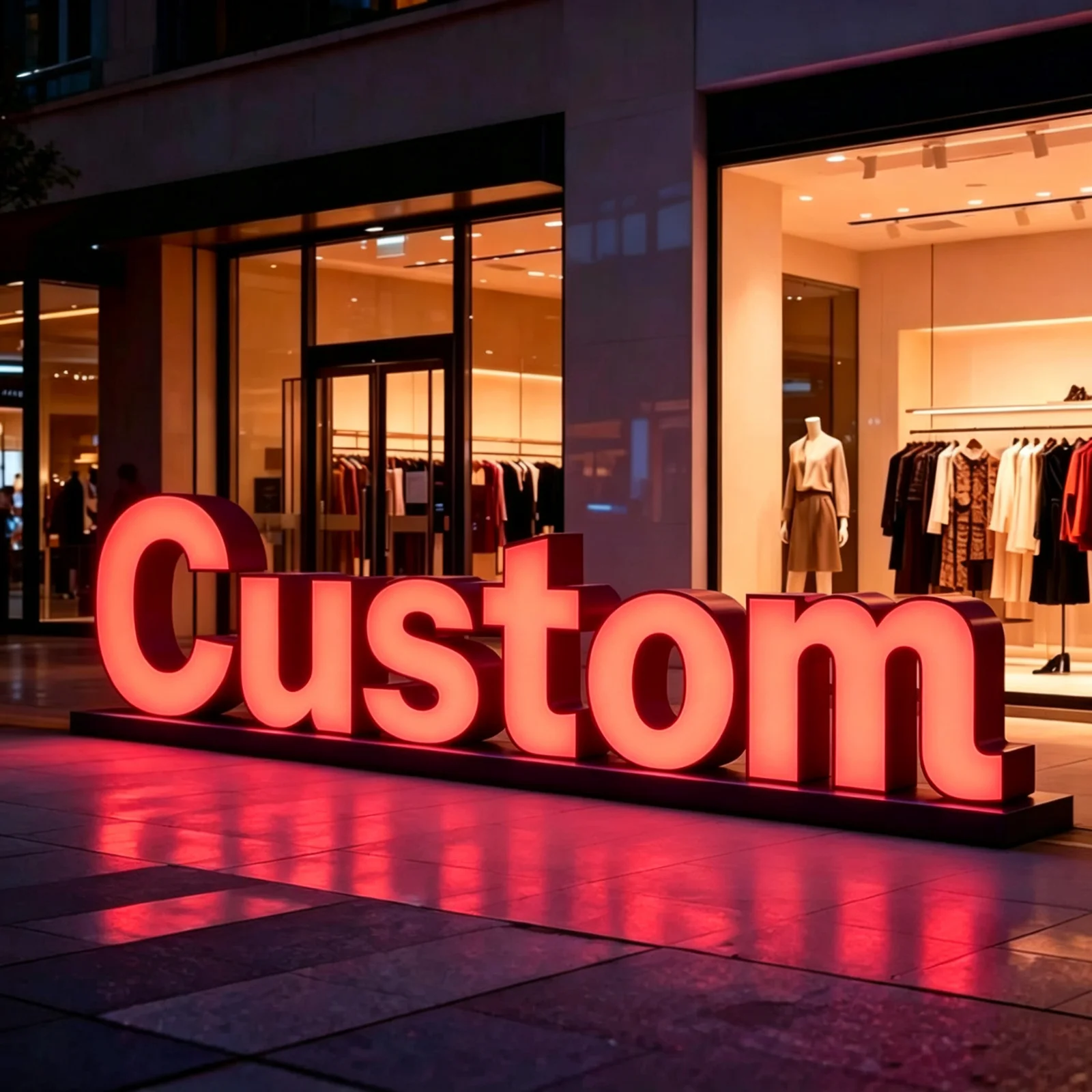 Custom 3D Metal Backlit LED Business Logo Sign, Outdoor Waterproof Illuminated Letter Advertising Sign for Storefront & Shop