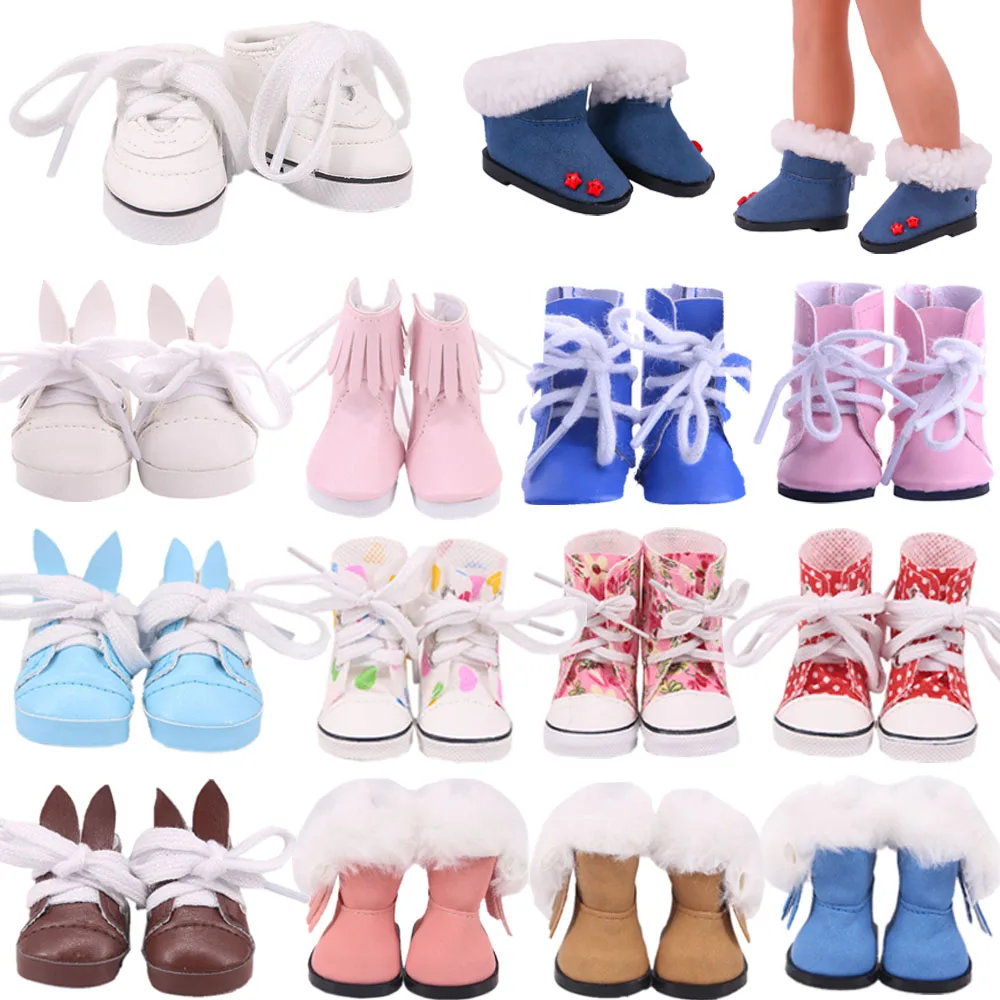 Scarpe da bambola da 5/5,5 cm Stivali alti Scarpe floreali carine per bambola da 14,5 pollici 32-34 cm Paola Reina 20 cm Accessori per bambole in cotone, giocattoli da ragazza