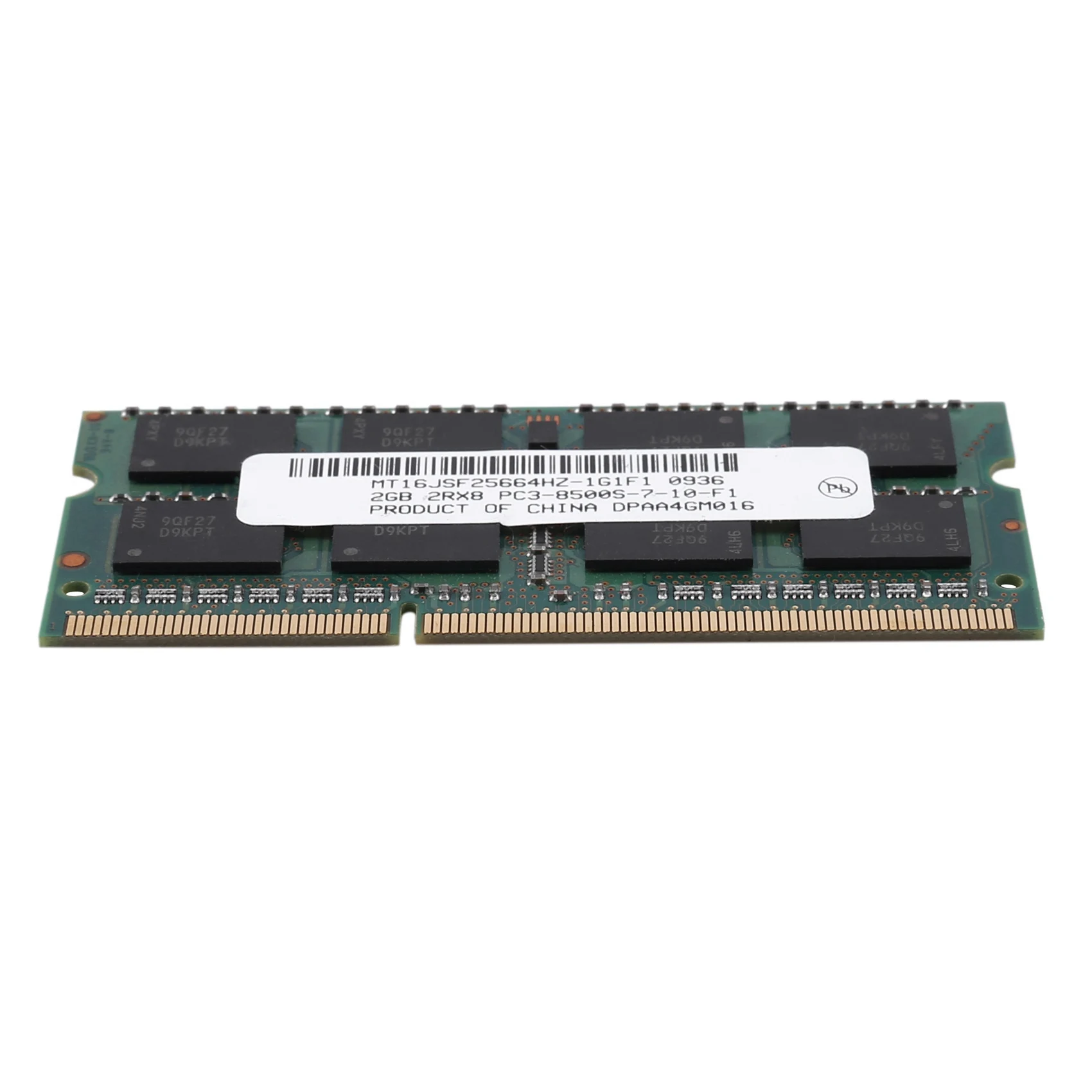 Memória RAM Eficiente 2X DDR3 2GB para Laptop 2RX8 PC3-8500S 1066Mhz 204Pin 1.5V