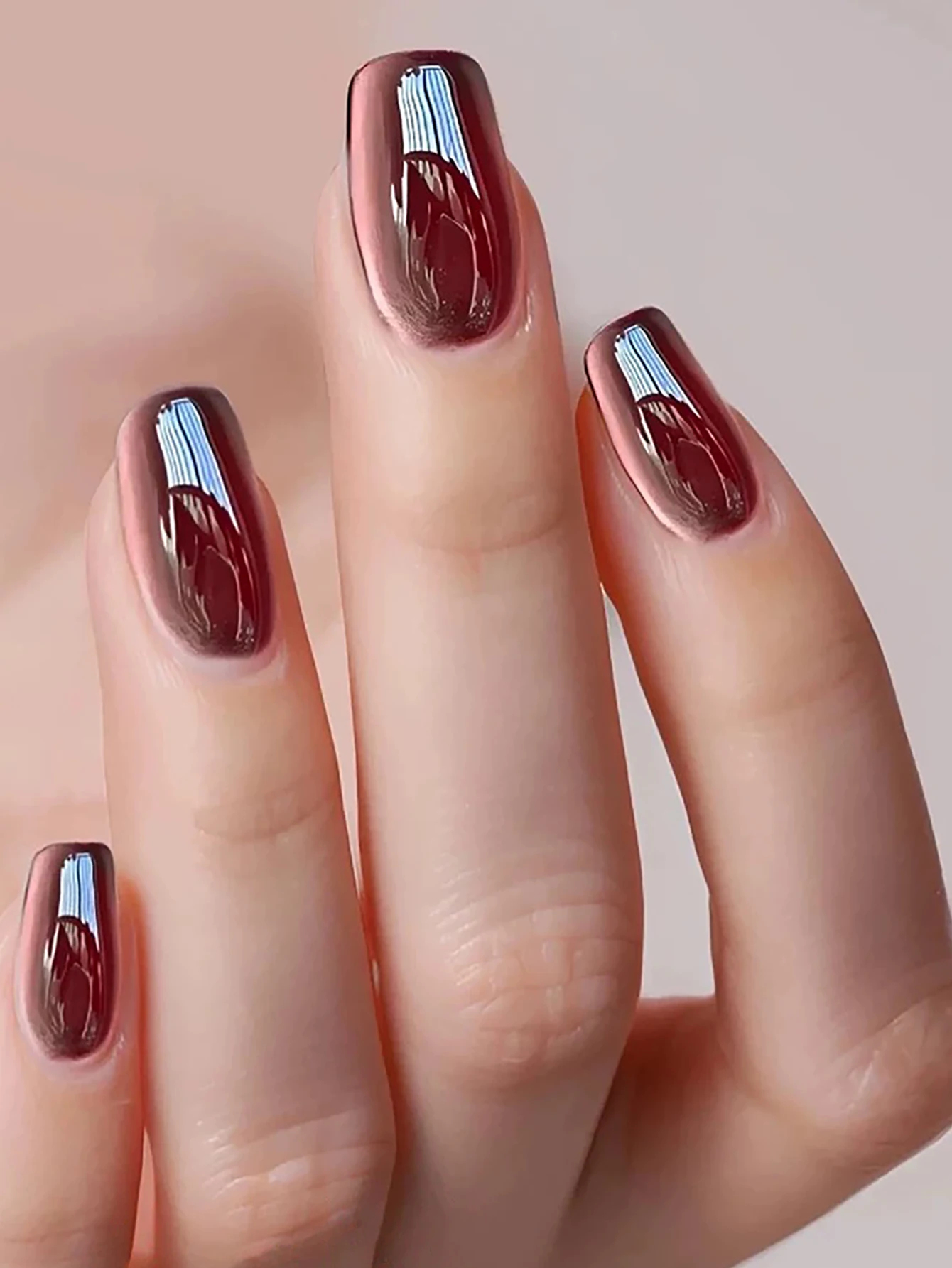 

ZH New Years Nails Ancola Red Cat's Eye Gel Nail Polish Nail Art New Burgundy Glass Bead Cat's Eye Gel Autumn And Winter Nail