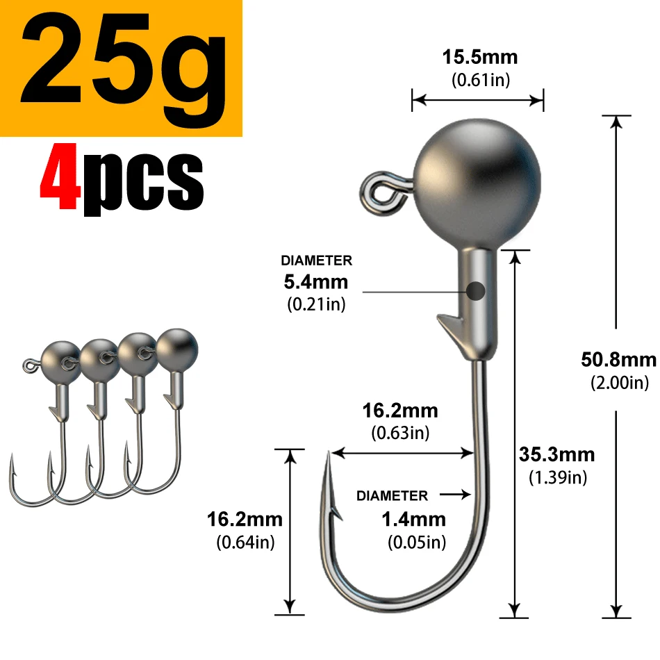 Lurestiker vissen jigging hoofd haken voor zachte worm aas, crankbait vissen scherpe haken voor Bass Pike Forel Accessoires