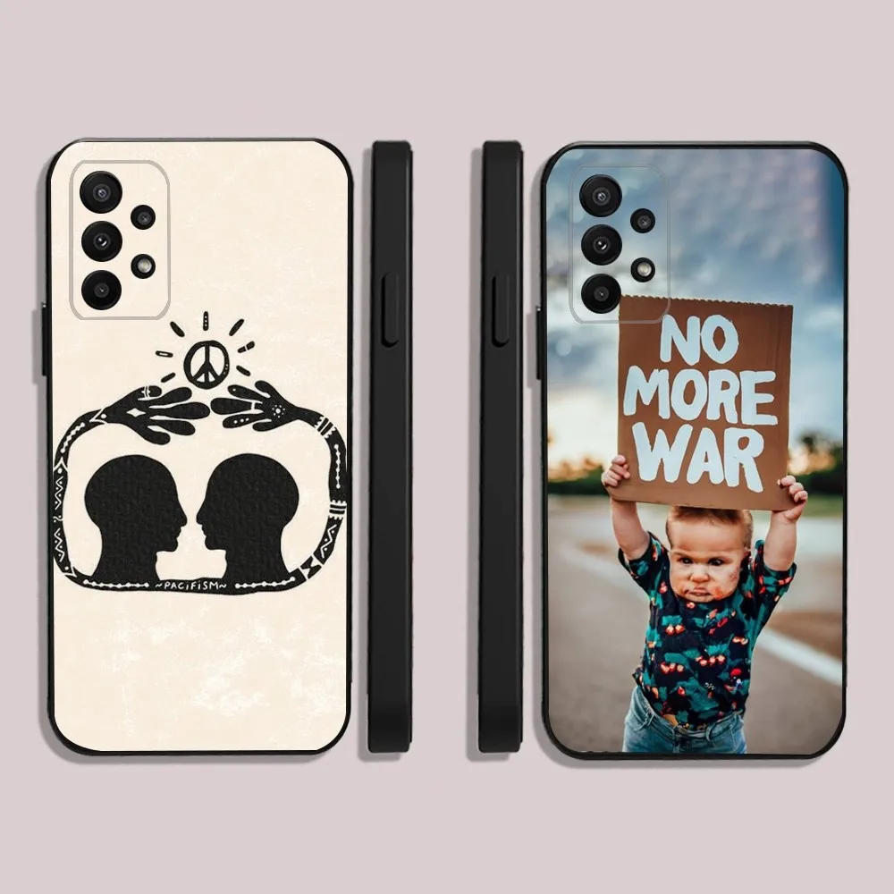 

Peace No War Phone Case For Samsung S24,23,22,30,21,10,9,Ultra,Plus,Lite,FE,5G Black Soft Case