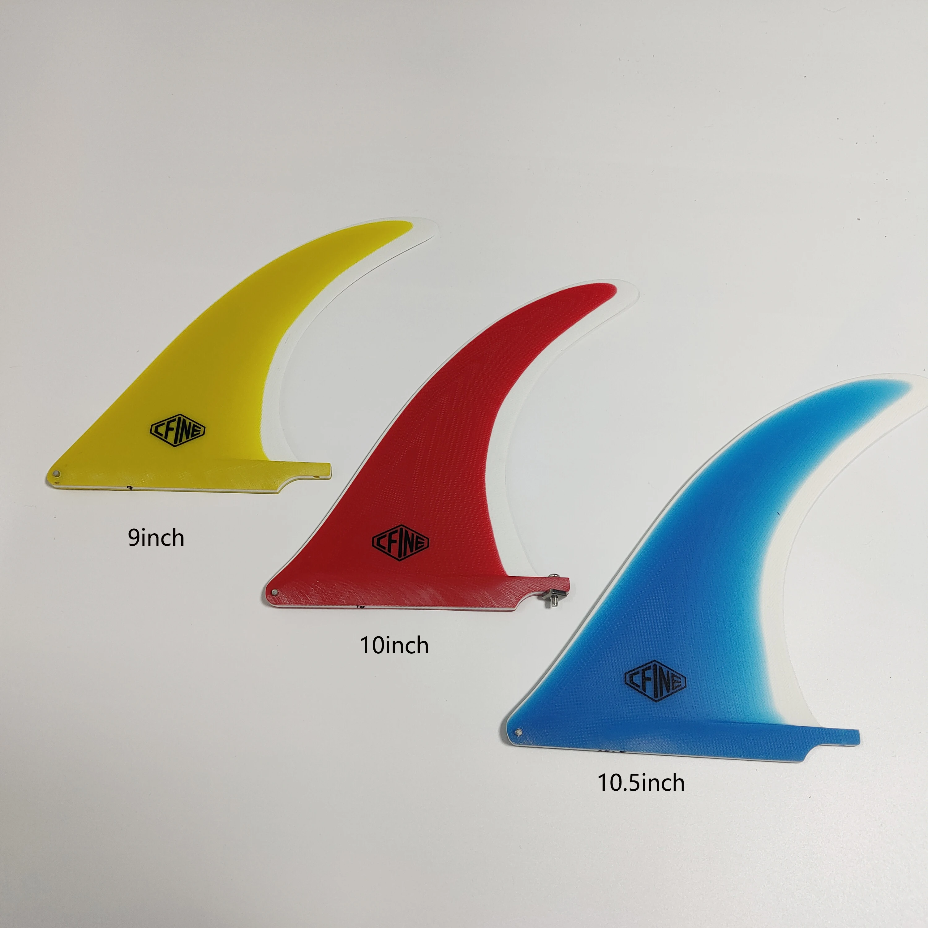 CFINE SURF High-end Pure Fiberglass Surfboard Shark Tail Fin Two-color Hardboard Longboard Single Rudder Surfboard Accessories