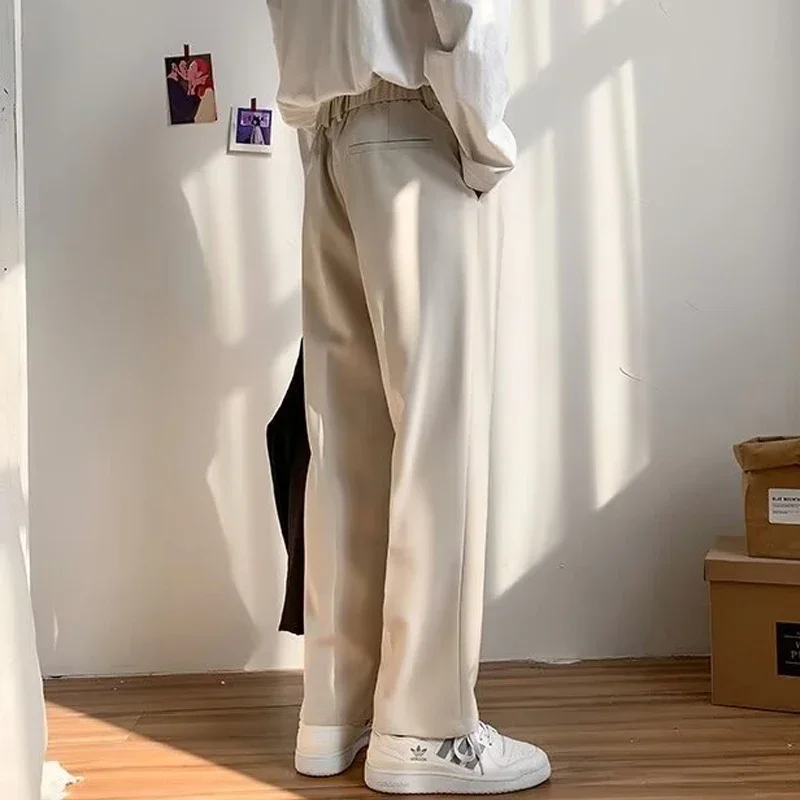 Men's long draped visor, casual cut pants for small feet, straight leg suit pants, Korean version, spring and fall trend