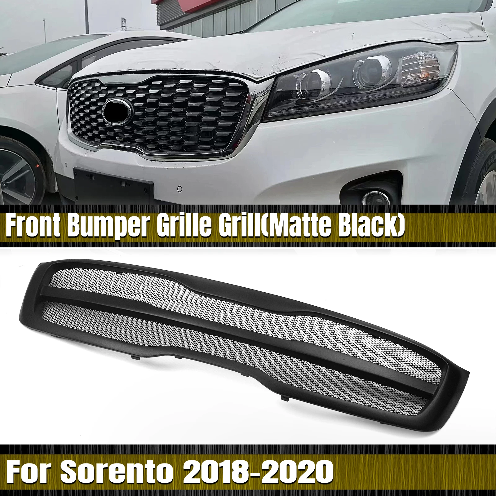 

Racing Grills Front Grille Car Upper Bumper Hood Mesh Grid For Kia Sorento 2018 2019 2020