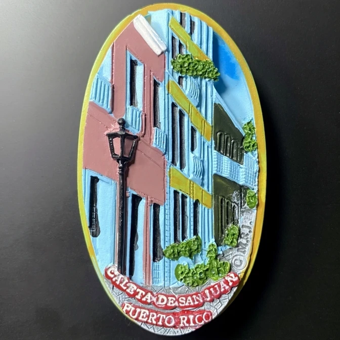 

Rainbow House in San Juan, USA Fridge Magnets Tourist Souvenir Refrigerator Stickers Commemorative Home Decoration