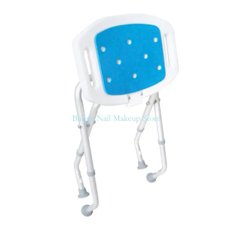 28TA Ergonomic Shower Chair Foldable Bath For Elderly Adults Pregnant Women Practical Aluminum Frame Nonslip Rubber Feet