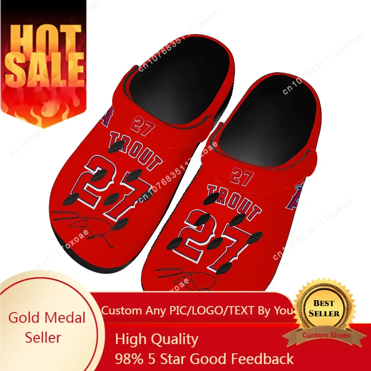 

Los Angeles baseball Home Clog Mens Women Youth Boy Girl Sandals Angels Mike Trout NO 27 America Shoes Custom Shoe Hole Slippers