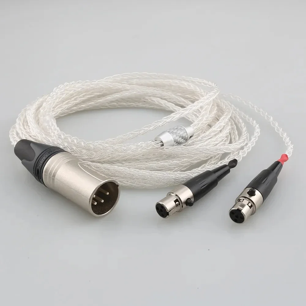 99% Pure Silver 8 Cores HiFi Cable 4-pin XLR Balanced Male for Audeze LCD-2, LCD-3, LCD-4, LCD-X, LCD-XC