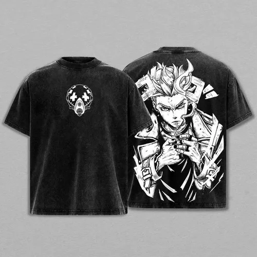 Gachiakuta Vintage Anime camisa lavada Anime amante camiseta regalo estampado gráfico camiseta talla grande algodón Casual camisetas Unisex