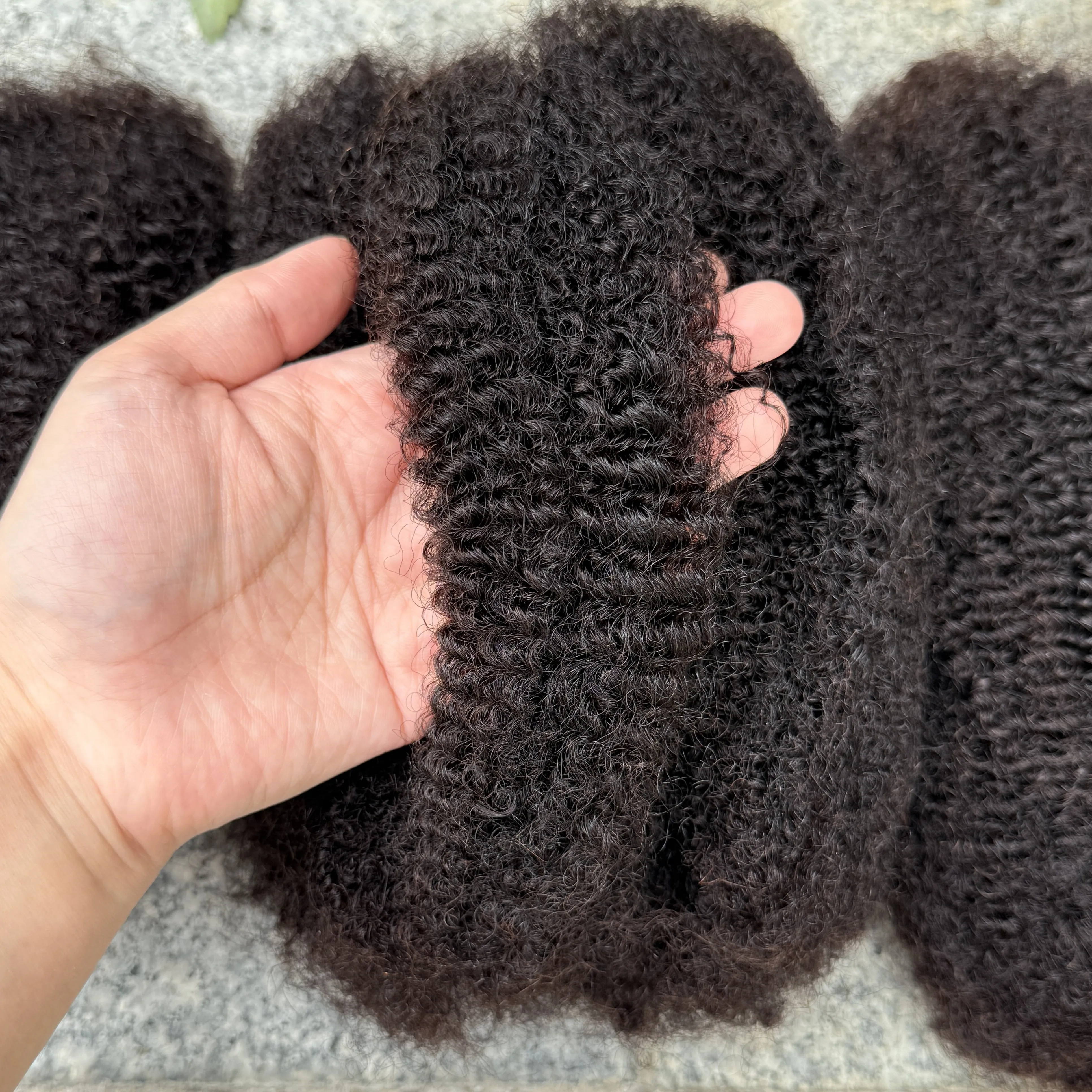 Nabi Afro Kinky Bulk Hair No Attachment Human Hair Bulk Peruvian QVR 4C Kinky Curly Wave 50g/1Pc Braiding Natural Color Braids