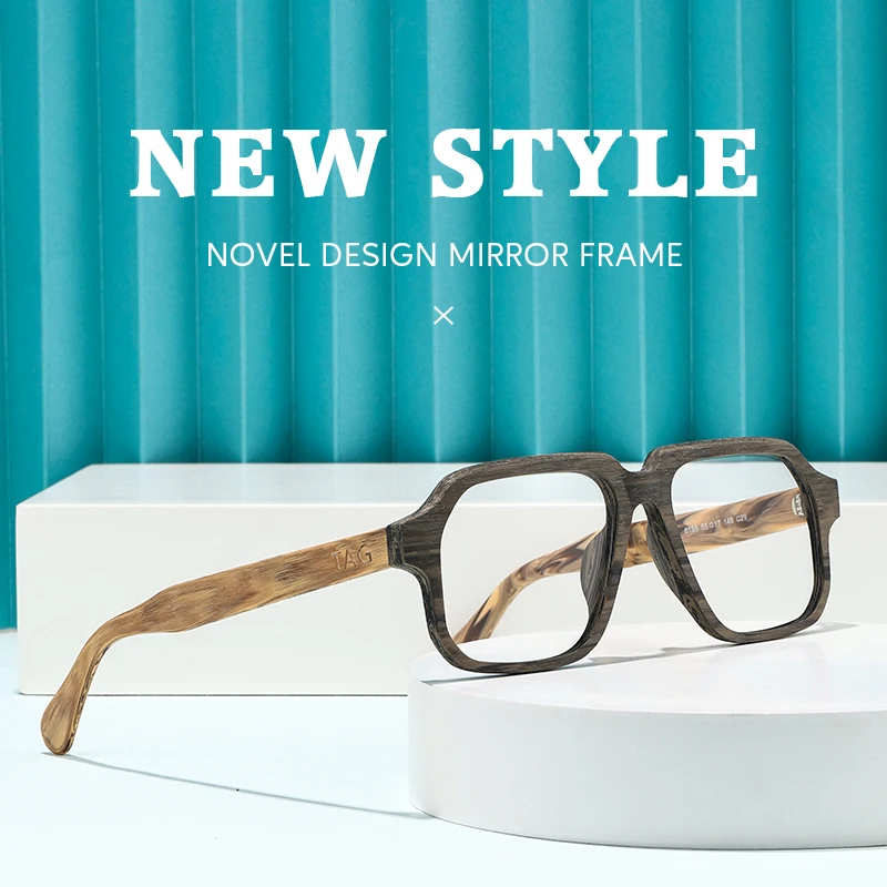 แท็กเฮเซคียี่ห้อ Retro ไม้แว่นตาผู้หญิง 2025 Acetate กรอบแว่นตาผู้ชาย T8188 วงกลมแว่นตาคุณภาพสูงแว่นตา