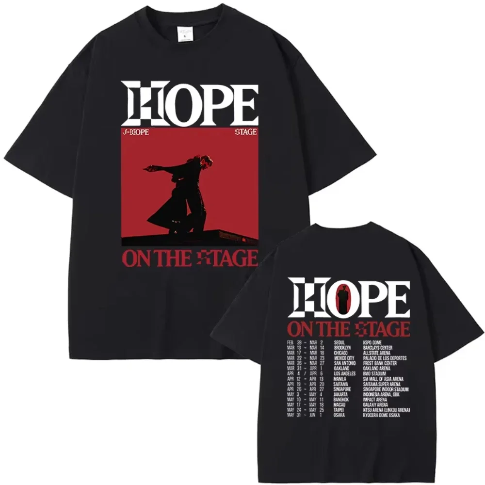 J-Hope Hope on The Stage Tour Tshirts Graphic Print T-shirts Men and Women Fashion Hip Hop Tshirt Casual Short Sleeve T Shirts