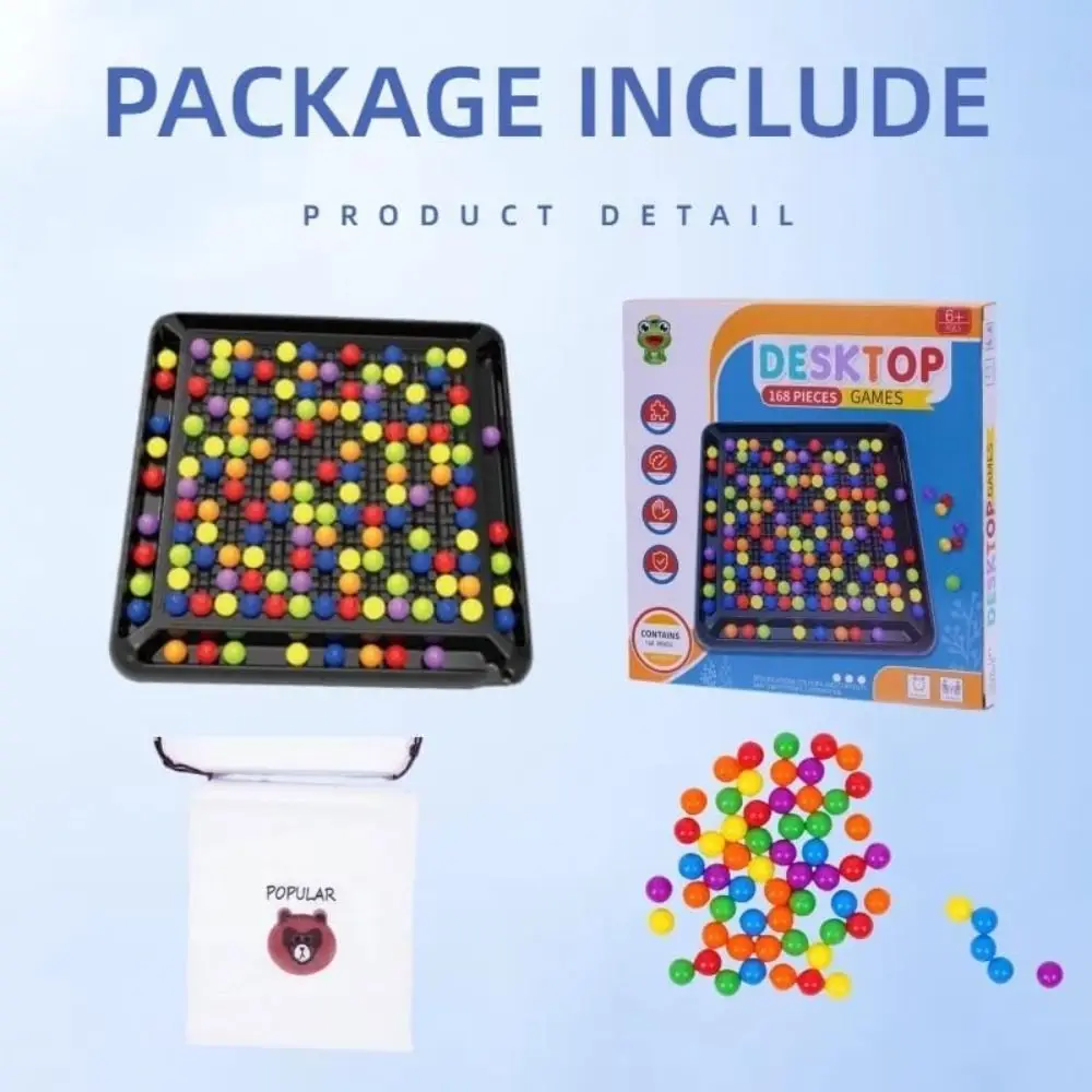 

Plastic Intellectual Chessboard Parent-Unisex Rainbow Ball Matching Board Game Intelligent Brain Game Interaction Puzzle