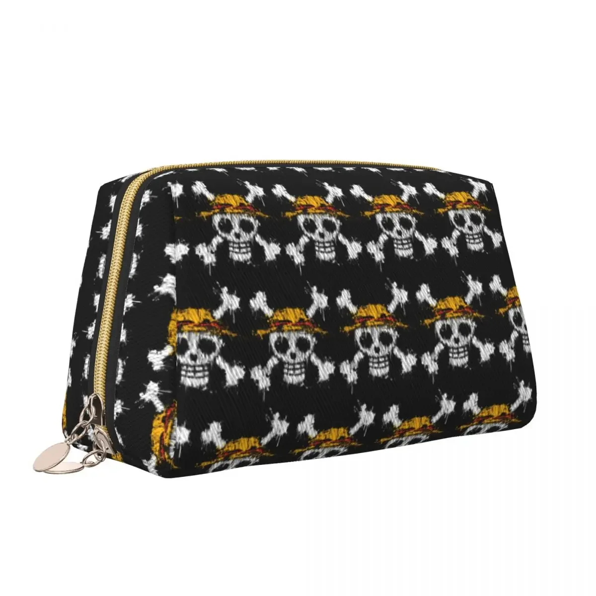 One Pieces Team Luffy Toiletry Bag Cute Straw Hat Pirates Skull Cosmetic Makeup Organizer for Women Beauty Storage Dopp Kit Box